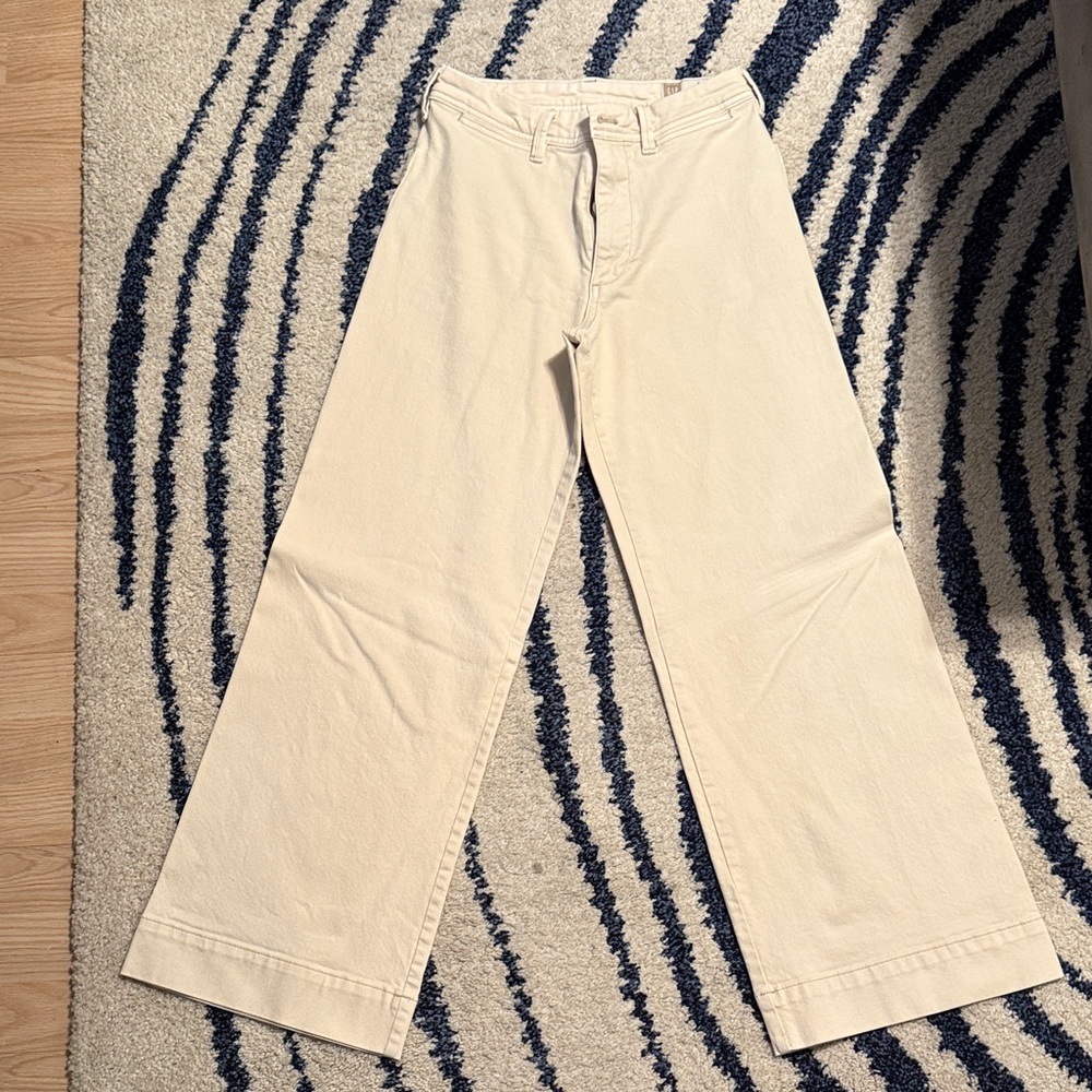 GAP Very Pale Pink/Cream High-Rise Wide-Leg Pants